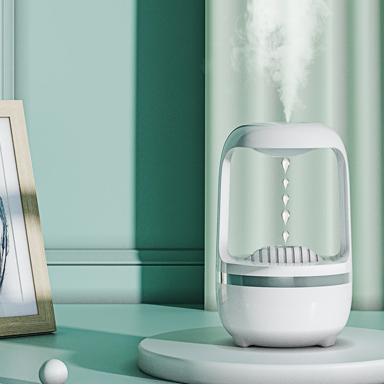 Anti-Gravity Water Drop Humidifier | 500ml | 50–80ml/h | Type-C USB | CE RoHS FCC | Black & White