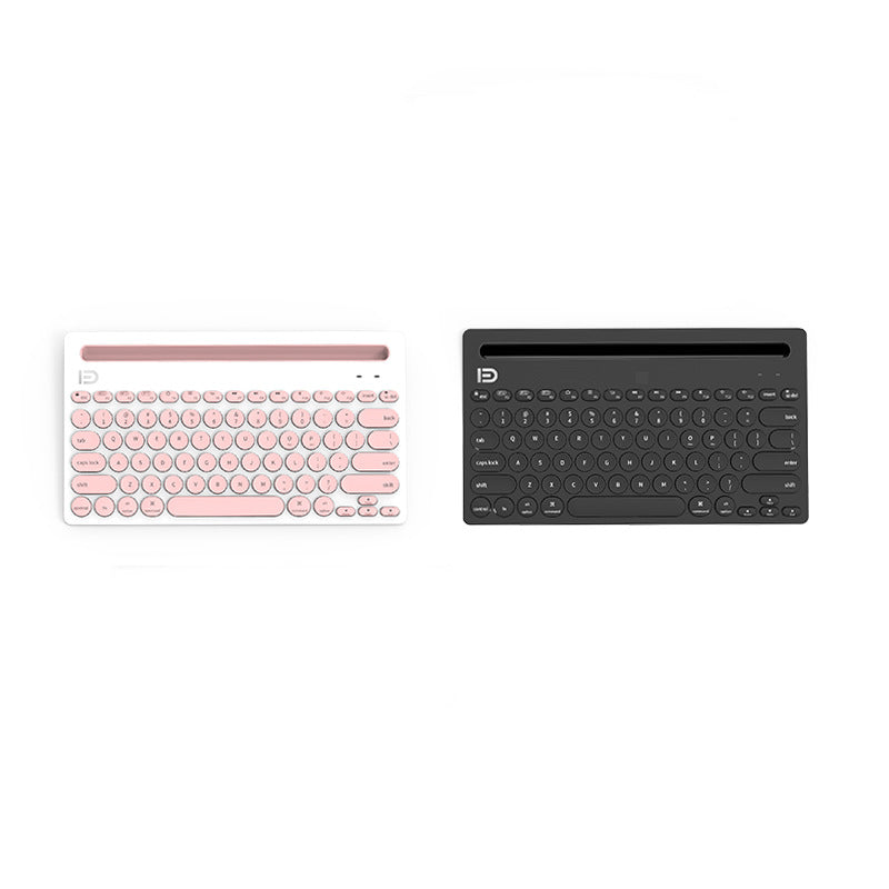 Wireless Bluetooth Keyboard | Slim Full-Size, Multi-Device Compatible | Black & Pink