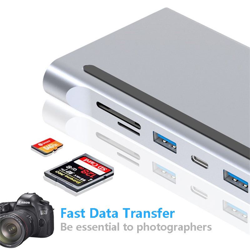 11-in-1 USB 3.0 Laptop Hub & Docking Station | Multi-Port Adapter | No External Power | MacBook, Windows & USB-C Laptops