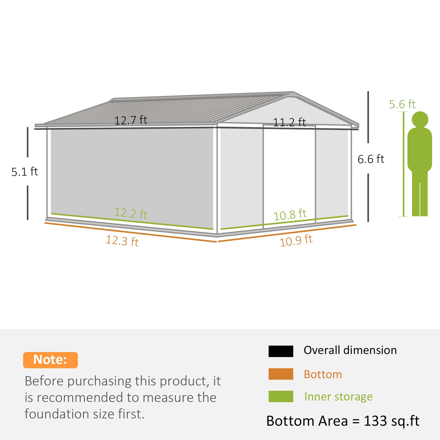 Garden Metal Storage Shed | Double Locking Doors, Outdoor Utility Shed for Bikes & Yard Tools, Brown