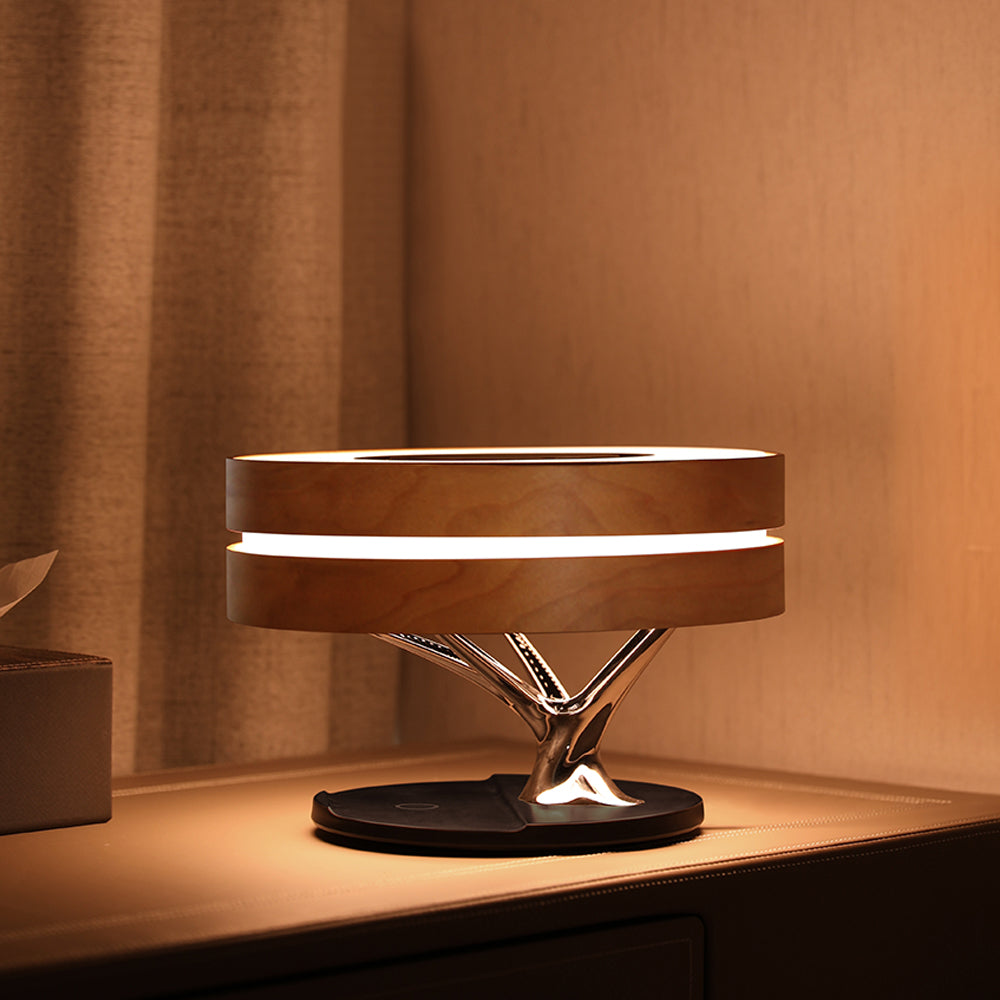 LZ-S2020 Smart LED Lamp | Bluetooth 5.0 Speaker, Wireless Charger, Dual Color Temp, USB-C, Living Room