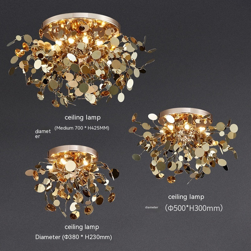 8055C-8L Stainless Steel G9 Tree Blade Chandelier | 2 Sizes D380 & D500, 220V, 15-20㎡, Multi-Space