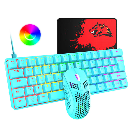 Wired RGB Gaming Keyboard & Mouse Combo | 6400DPI Optical Mouse, Multimedia Keys, Plug & Play | 6 Color Options