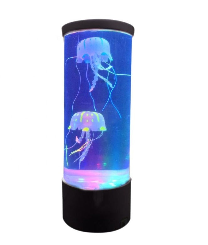 LED Volcanic Eruption Jellyfish Aquarium Lamp | USB & Battery | Colour-Changing LED | 105×105×280mm | Floating Volcanic Beads | Bedroom, Office & Living Room Night Light
