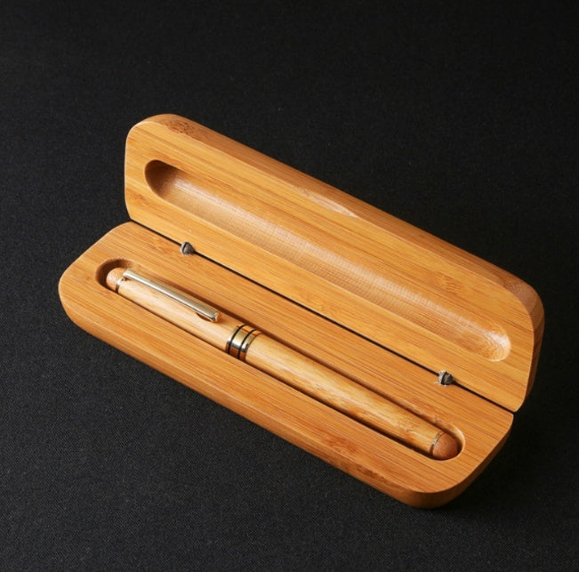 Personalised Engraved Bamboo Fountain Pen | Piston Ink | 0.58mm Nib | Bamboo Gift Box | Custom Name Engraving