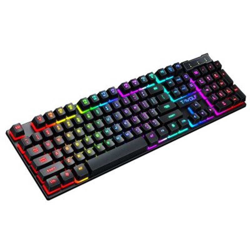 T20 USB Wired Gaming Keyboard | RGB Backlight | Floating Keycaps | Multimedia Shortcuts | 440×130×30mm | ABS | Keyboard Only & Keyboard + Mouse Bundle