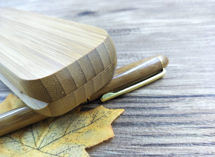 Personalised Engraved Bamboo Fountain Pen | Piston Ink | 0.58mm Nib | Bamboo Gift Box | Custom Name Engraving