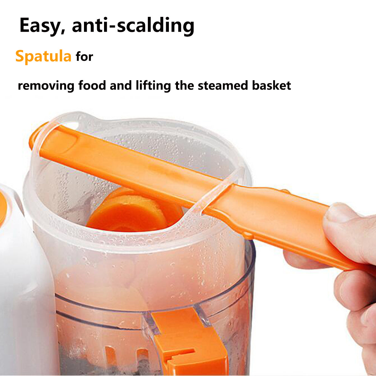 Baby Food Processor Steamer & Blender | 300W Steam | 120W Mix | 190ml | BPA-Free PP | Dishwasher Safe | 23×12.8×20cm | EU & US Plug | Puree, Juice, Milkshake & Ice Crush | Orange