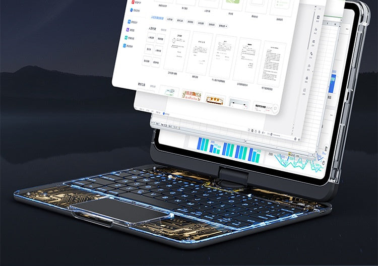 360° Rotating iPad Keyboard Case with Trackpad | Bluetooth | Scissor-Switch | Pen Slot | 5 Colors