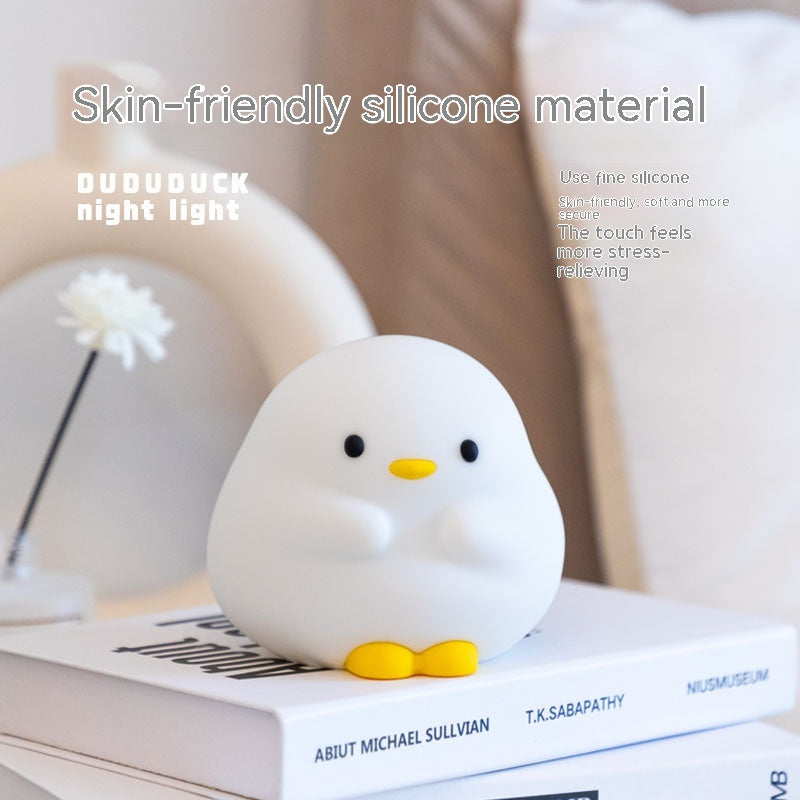 Cute Duck Silicone LED Night Light | 1W | 800mAh USB Rechargeable | 2-Brightness Tap Control | 45hr Battery | Kids Gift