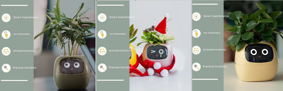 Smart AI Electronic Plant Pot – 7 Sensors, 49+ Expressions & Intelligent Water Monitor