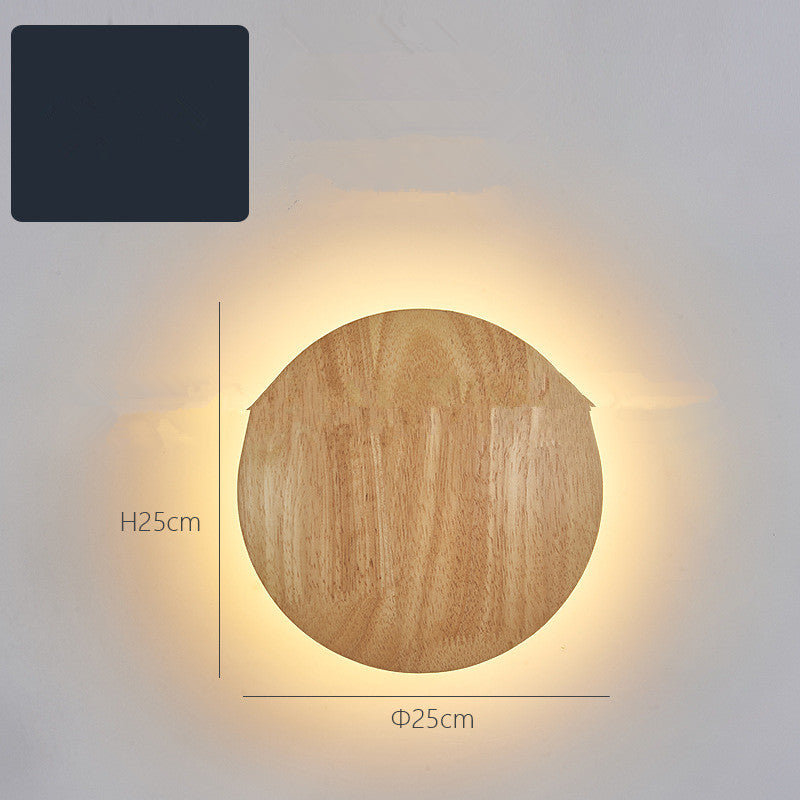 Wooden Log Art LED Wall Lamp | AC220V | Warm & White Light | Round & Oval | S & M | D250mm | Modern Minimalist | Bedroom & Living Room