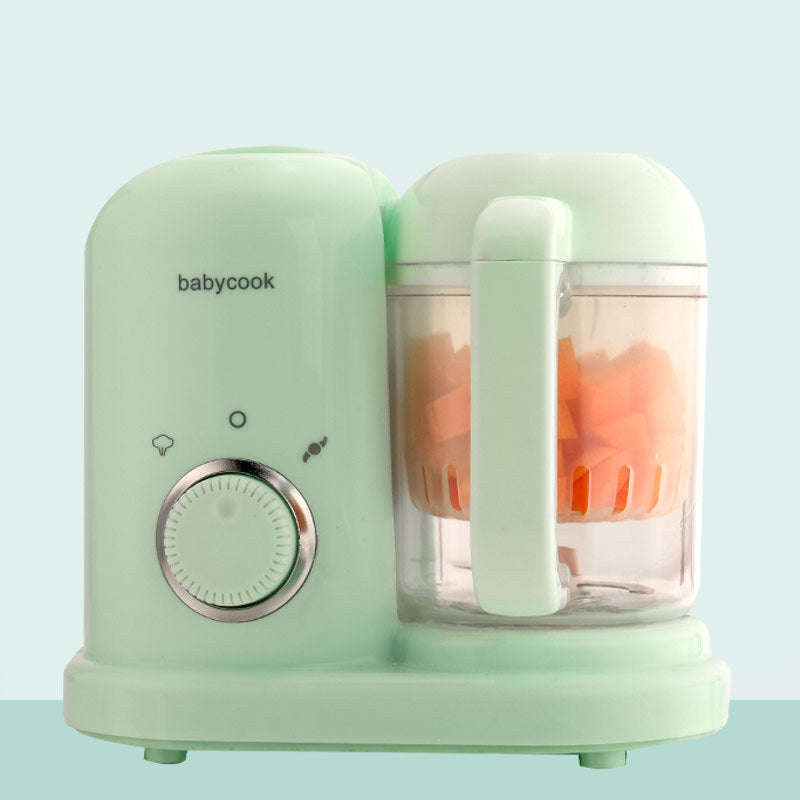 Baby Food Processor Steamer & Blender | Double Mixing Blade | Food Grade | Low Noise | Meat Mincing, Vegetable Cutting & Stirring | Green & Pink
