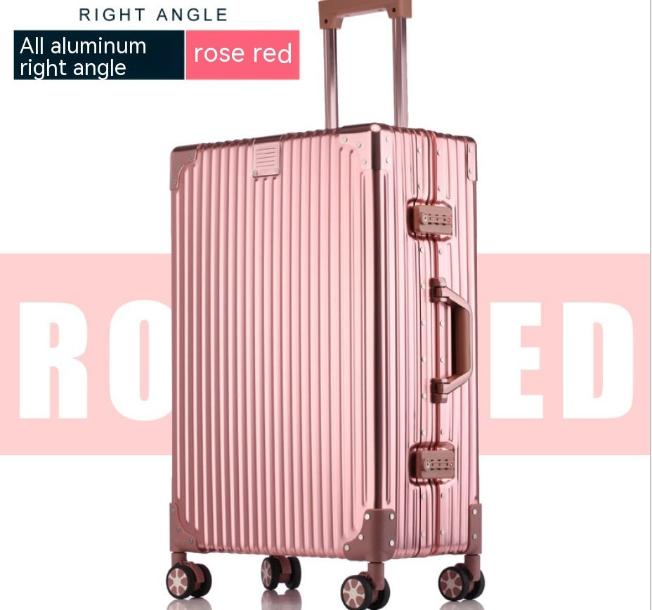 Aluminum-Magnesium Alloy Hardshell Trolley Suitcase | 20"-28", Universal Wheels, Waterproof, 16 Colors