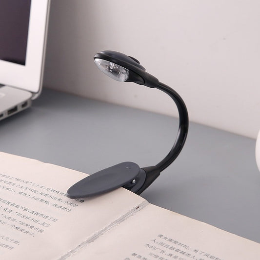 Mini LED Clip-On Book Light | 26cm | CR1120 Battery | Reading Light for Books, Kindle & Notebooks | Black, Blue & Grey | Single & 4-Pack