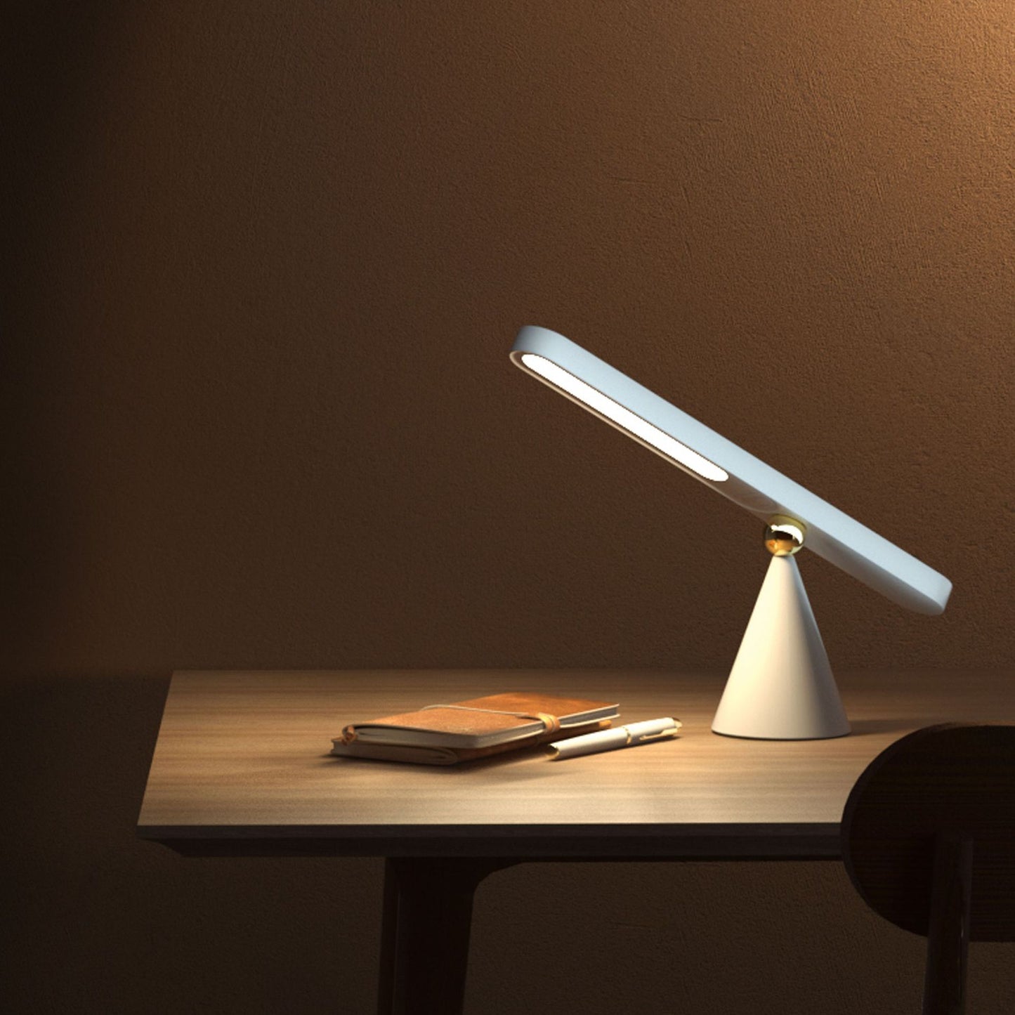 Magnetic Suction Touch Table Lamp | Geometric Design | USB | PC Shade | European Style | Khaki & White | 1PC & 2PCS