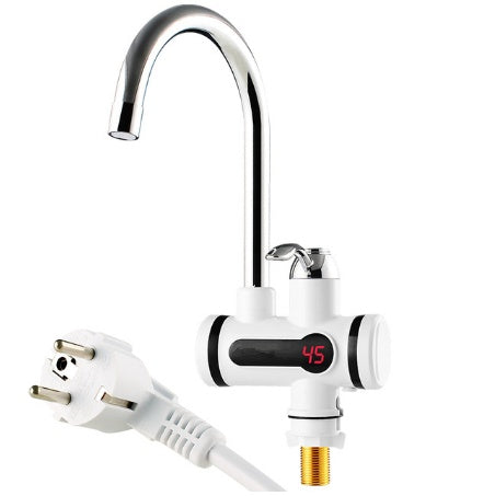 Instant Electric Hot Water Heater Faucet | 3000W | Stainless Steel Liner | CNC Auto | 0.04–0.6MPa | 55°C | Rotatable Single Handle | 50–80L/hr | 1.5kg | Kitchen & Bathroom