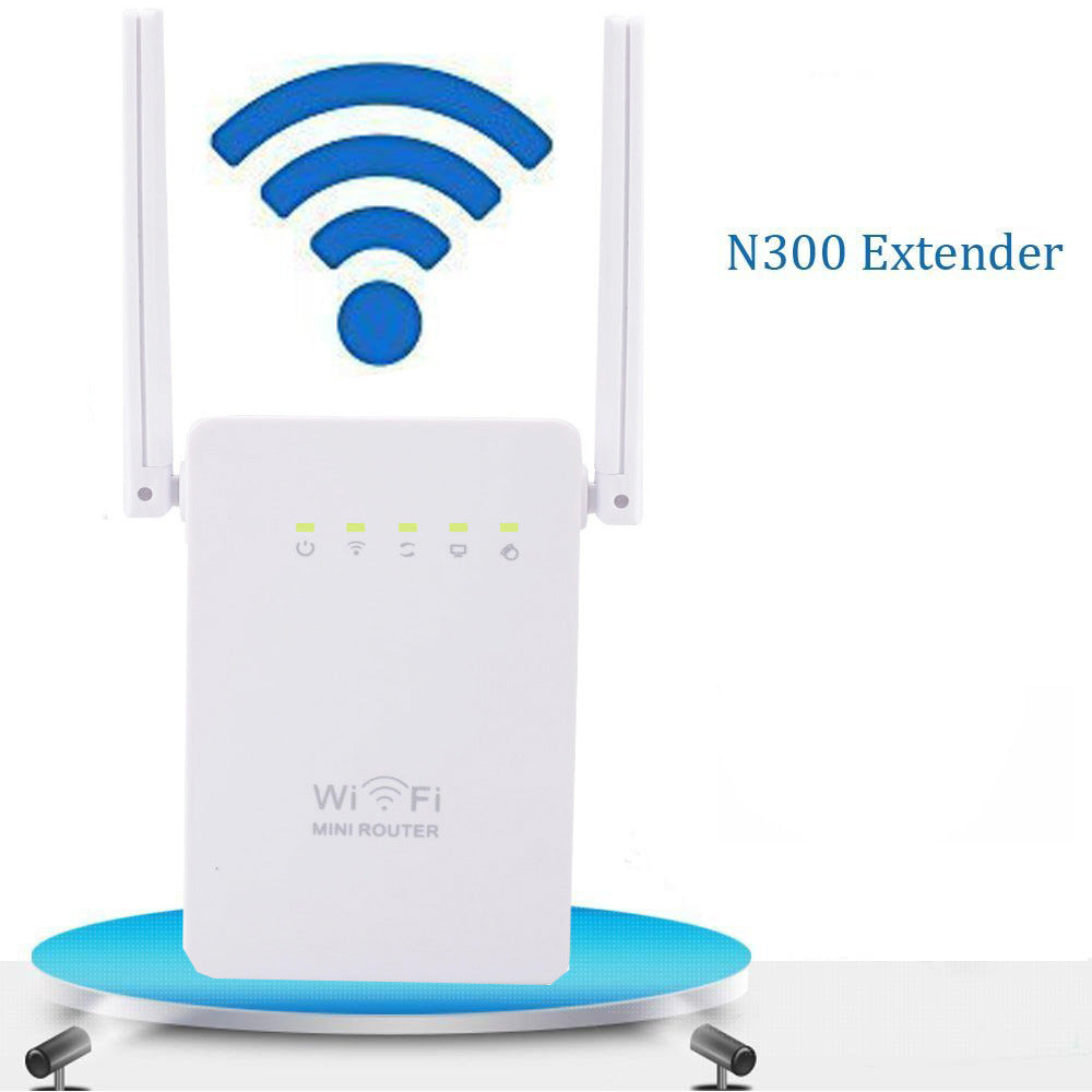 300Mbps WiFi Range Extender & Repeater | 5-in-1 Modes | Dual Antenna | WPS | EU UK US Plug