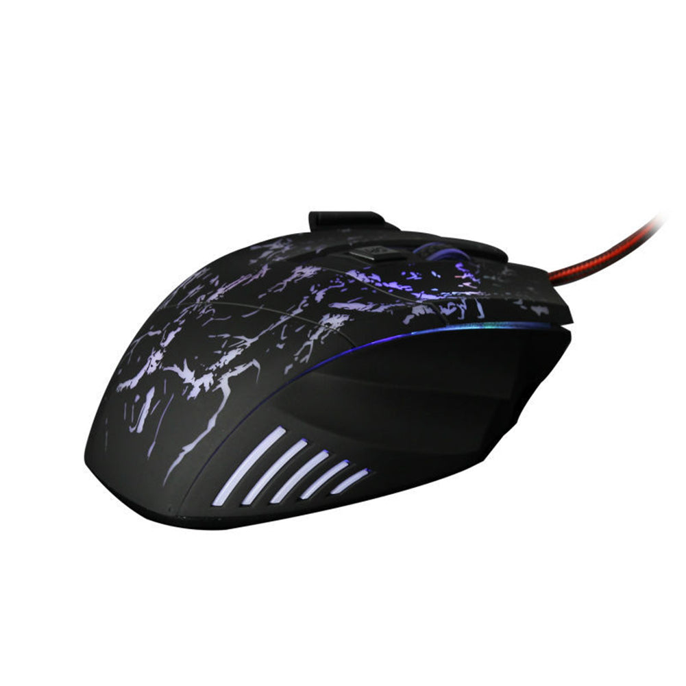 USB Wired RGB Gaming Mouse | 7 Buttons | 4-Gear DPI up to 1200 | 4-Way Scroll | Transparent Design | 1.5m Cable | Plug & Play | 127×85×37mm | Black