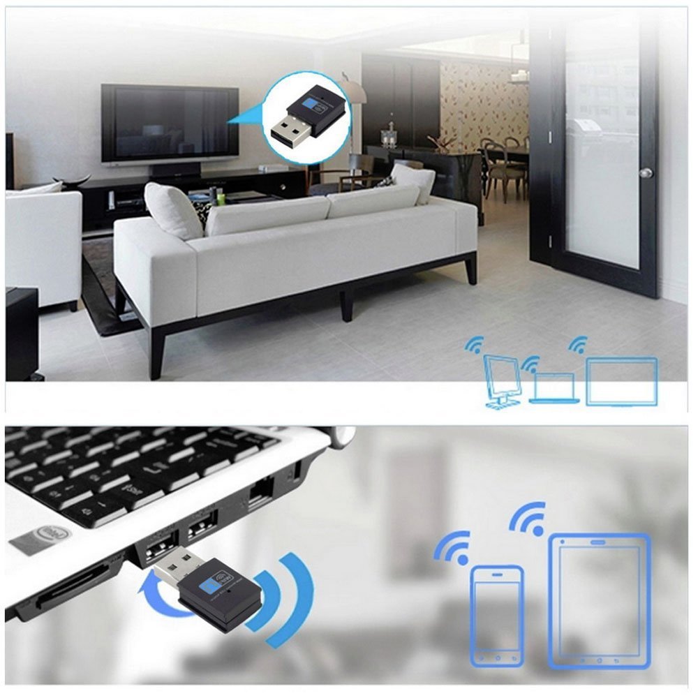 300Mbps USB WiFi Wireless Network Adapter | RTL8192EU, Windows XP/Vista/7/8/10, Linux & Mac Compatible