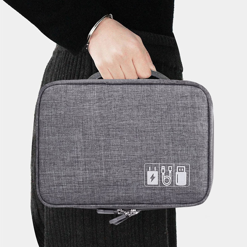 Double Layer Electronics Organizer Bag – Waterproof Travel Cable Case