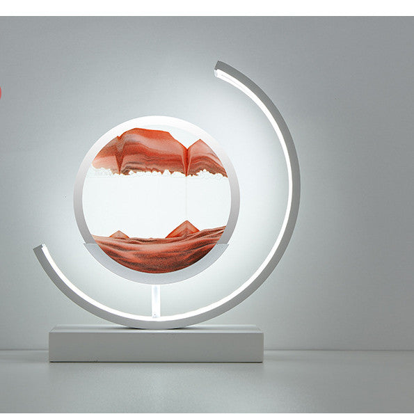 Quicksand LED Decorative Lamp | 3D Flowing Sand Art Light | Aluminium & Glass | 250×240mm | Semicircle | Touch Switch | 8 Sand Colours | Modern Minimalist | Home & Office Decor Gift