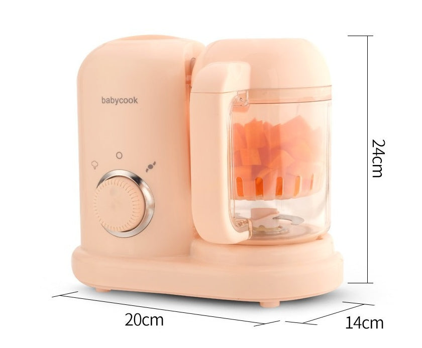 Baby Food Processor Steamer & Blender | Double Mixing Blade | Food Grade | Low Noise | Meat Mincing, Vegetable Cutting & Stirring | Green & Pink