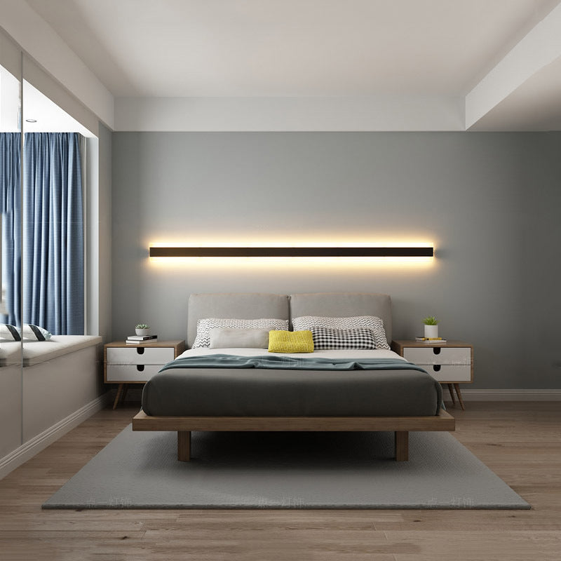 Minimalist Long LED Wall Lamp | Acrylic Shade | 220V | 30cm 6W & 60cm 12W | Neutral, Warm & White Light | Living Room, Bedroom & Hallway