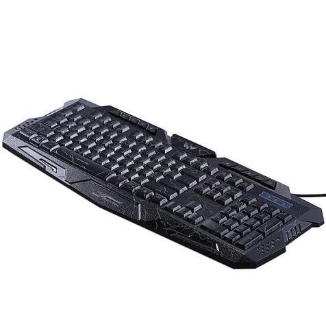3-Colour LED Backlit Wired Gaming Keyboard | 19-Key Anti-Ghost | Laser-Engraved | Waterproof | USB 155cm | Blue, Purple & Red | M200
