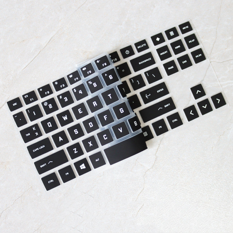 15.6" Keyboard Cover Skin for HP Shadow Elf 6 Ryzen | PVC, Transparent, Translucent Black & White