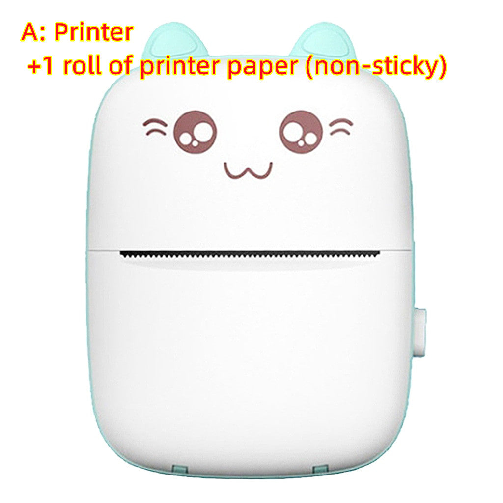 A6 Mini Bluetooth Thermal Printer | 200DPI | 1200mAh | 10mm/s | iOS & Android | Inkless | 11×8×3.5cm | 160g | Green & Pink | Printer & Paper Bundles