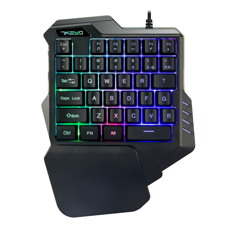 One-Handed RGB Gaming Keypad | Model G30 | Anti-Ghosting | Photosensitive Side Strips | Ergonomic | 23×18.5×4cm