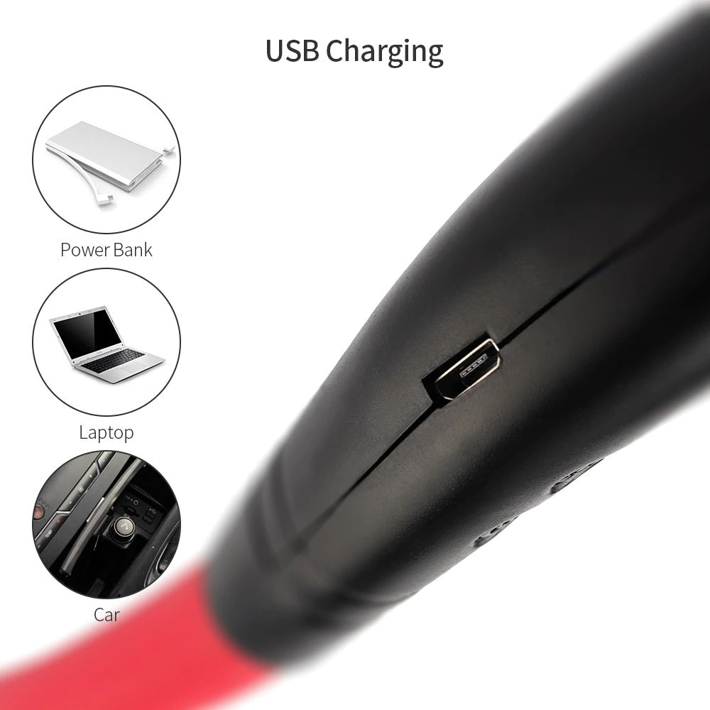 Portable Neck Fan | 2,000mAh | USB Rechargeable | 3 Speeds | 7-Blade Double Head | 360° Adjustable | 5hr Battery | LED Light | Desktop & Neck Use | Sports, Office & Outdoor