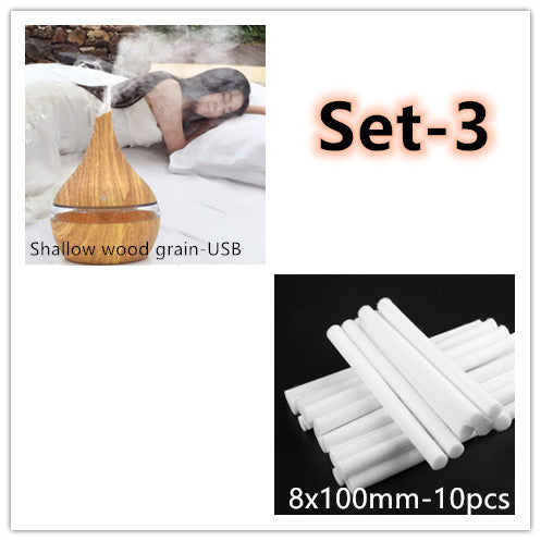 Ultrasonic LED Essential Oil Diffuser & Humidifier | Wood Grain | <1L | USB | ABS+PP | Single & Bundle Sets