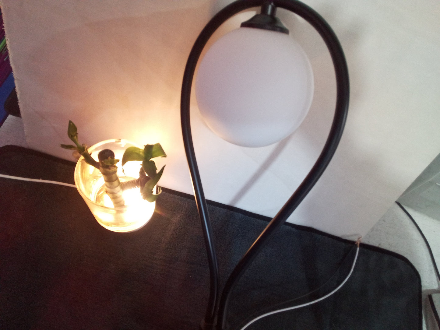 Nordic Glass Pendant Wall Lamp | B6005-D | E27 | D150×H450mm | Milk White Glass Shade | 30,000hr | EU & US Plug | With & Without Bulb | Black & Gold | Bedroom & Living Room