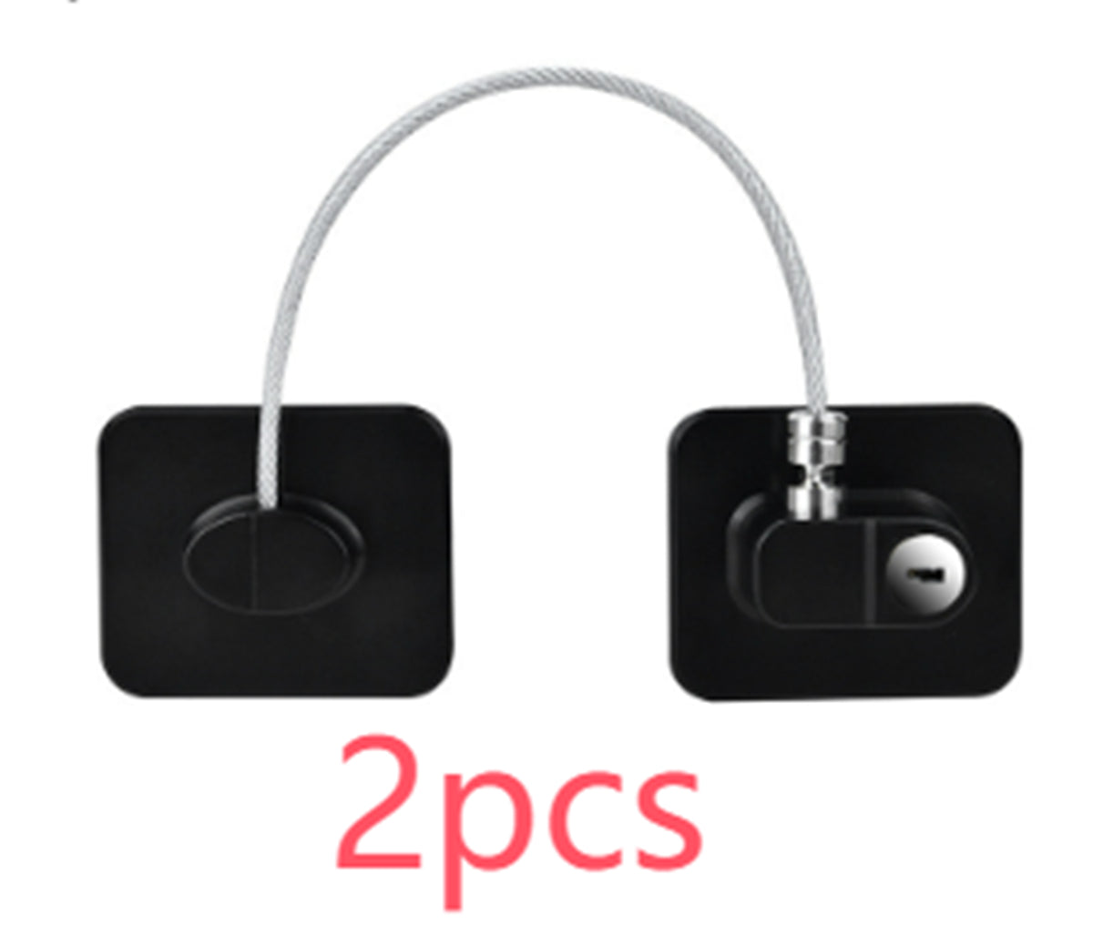 Child Safety Window & Cabinet Chain Lock | Flexible Cable | Adhesive Mount | Black & White | 1–8pcs