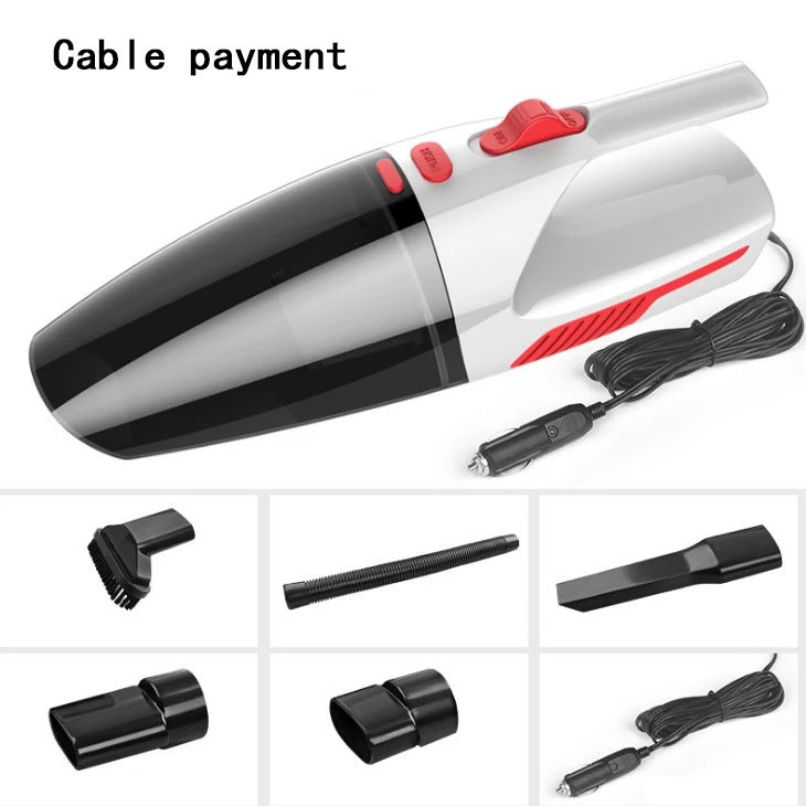 120W Handheld Car Vacuum Cleaner | DC12V | Wet & Dry | Multi-Filter | 30×5.5×8.5cm | Wired & Wireless | Black & White | Car, Home & Office Cleaning