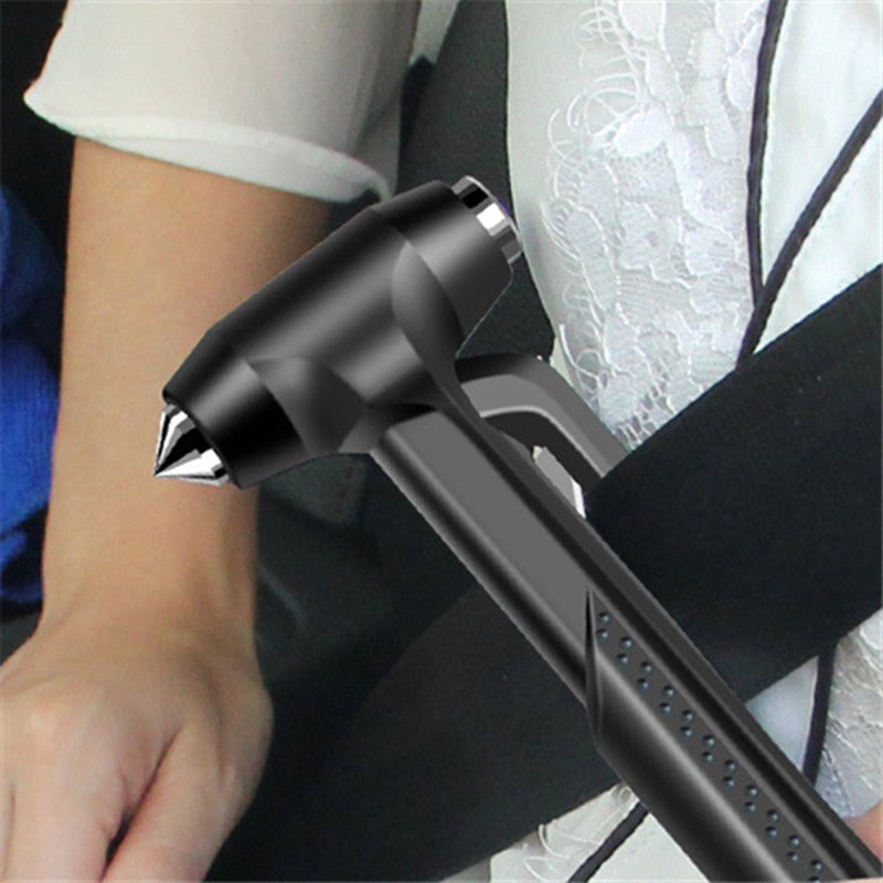 Car Emergency Safety Hammer | Window Breaker & Seatbelt Cutter | ABS + High Carbon Steel | Black & Red