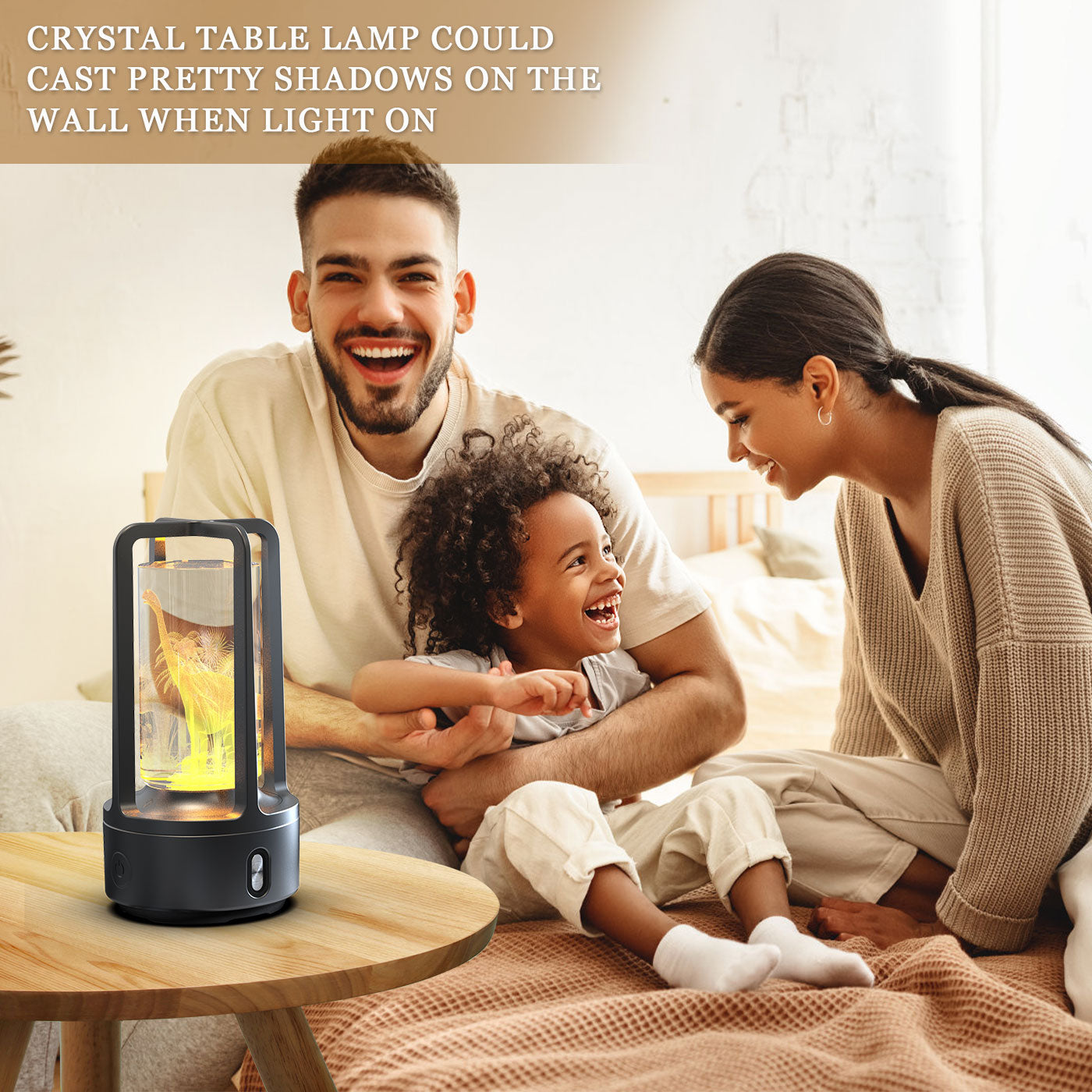 2-in-1 Bluetooth Speaker & LED Night Lamp | Acrylic & Crystal | Touch Sensor | 2,500mAh | 5W | Wireless Charging | 13 Motifs | Black & White | Valentine's Day Gift | Home & Party Decor