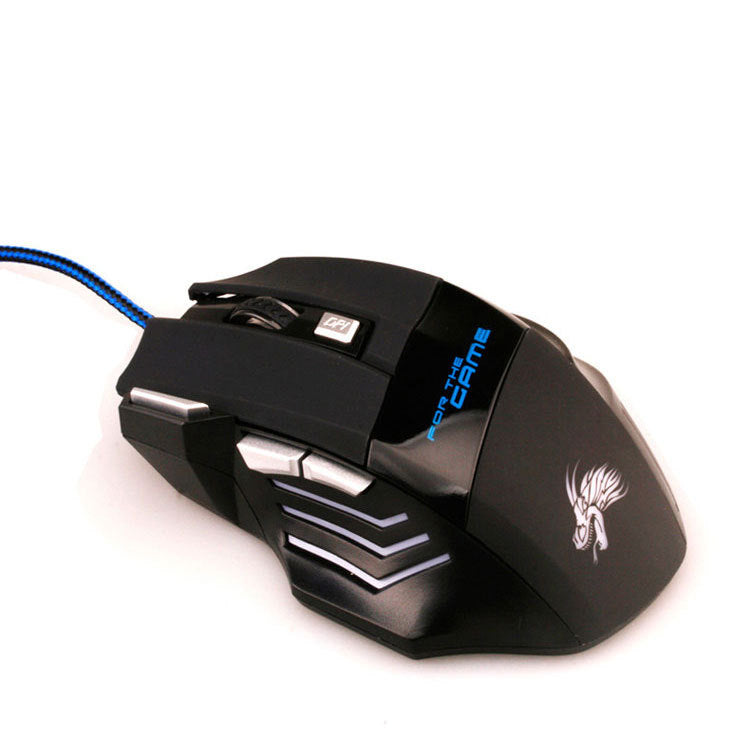 6-Button RGB Wired Gaming Mouse | 1000–5500 DPI | Nylon Braided Cable | Colour-Changing RGB | 145cm | Black | Tyrannosaurus Rex Edition