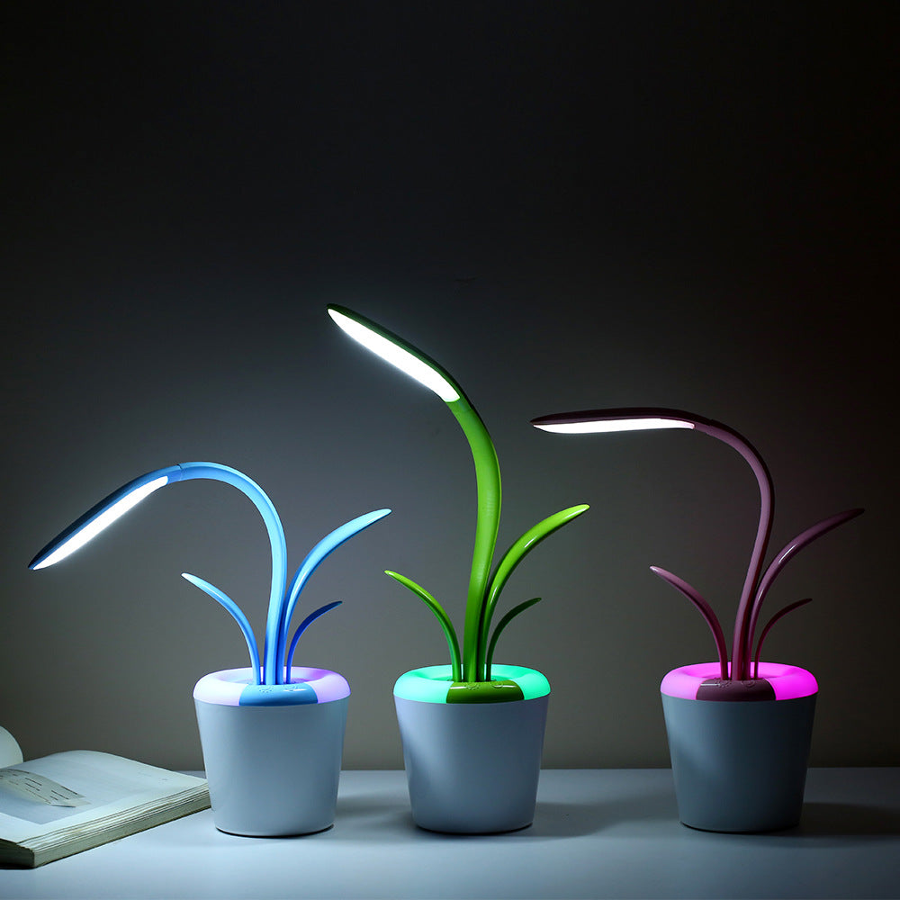 Flexible Neck Touch LED Table Lamp | 3 Brightness + 7-Colour Ambient | 1200mAh | 10hr+ | Micro-USB | ≤3W | 35cm | Bedroom, Desk & Kids Room | Pink & Blue