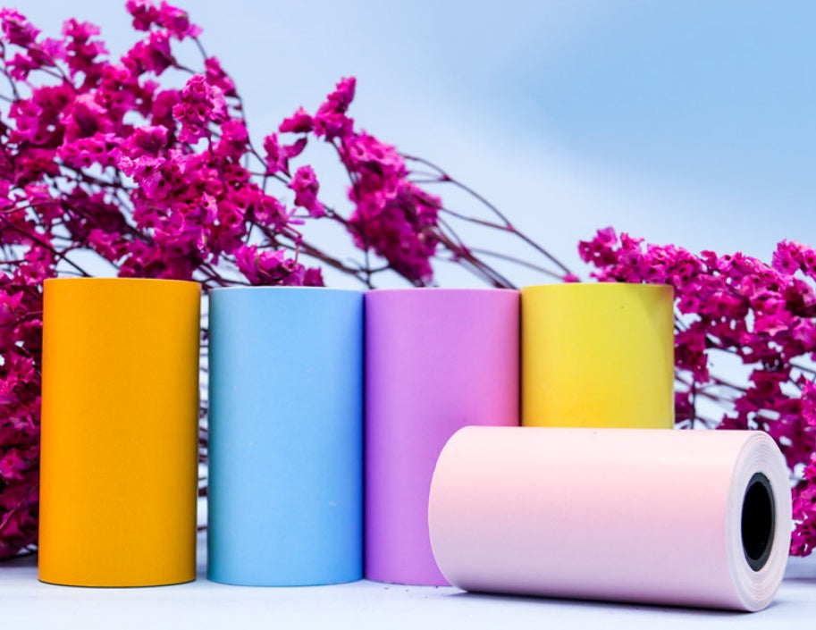 Mini Thermal Printer Paper Refills | Regular, Sticker & Label | Multiple Colours | 3 & 6 Roll Packs