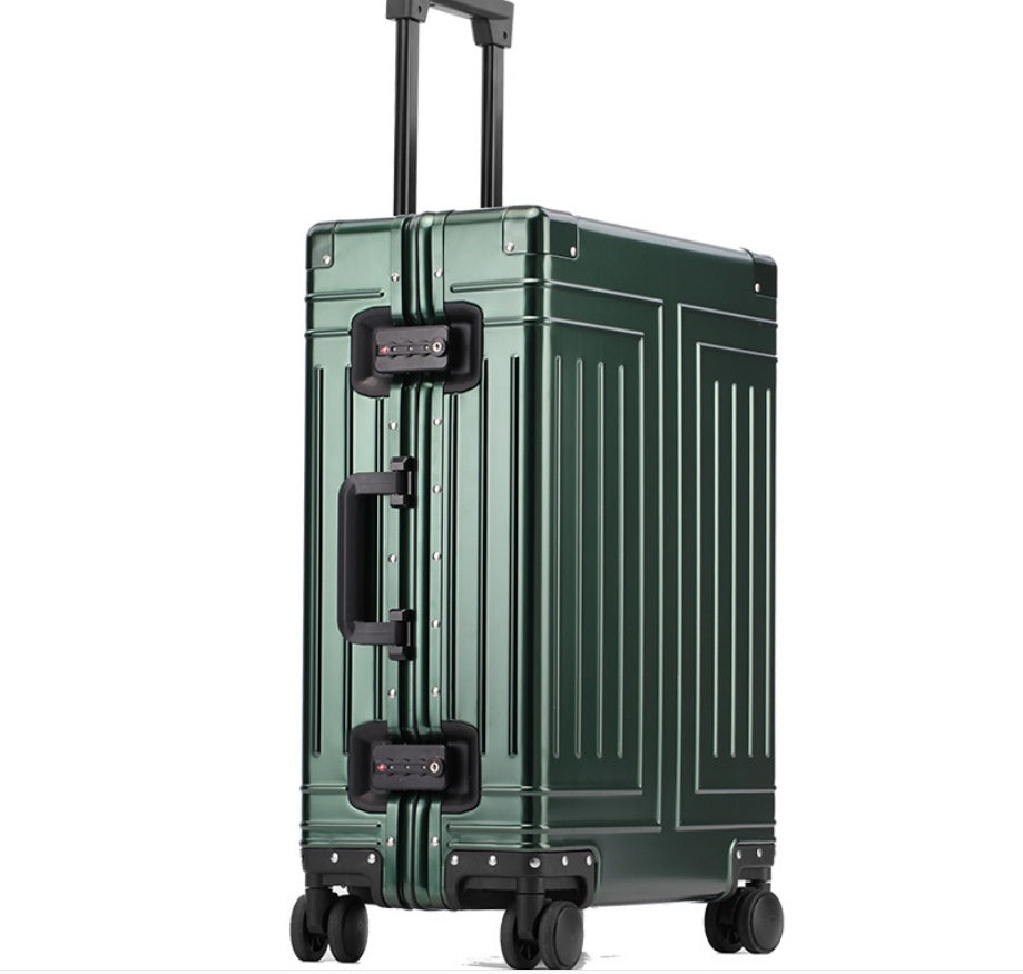 Aluminum-Magnesium Alloy Hardshell Trolley Suitcase | 20"-28", Universal Wheels, Waterproof, 16 Colors