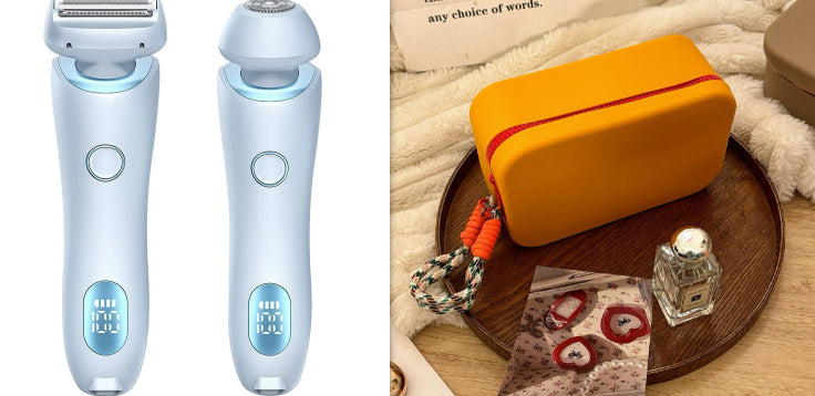 2-in-1 Women's Electric Shaver & Epilator | IPX7 Waterproof | USB Rechargeable | Full Body | Legs, Underarms & Bikini | Hypoallergenic | Wet & Dry | Pink & Blue