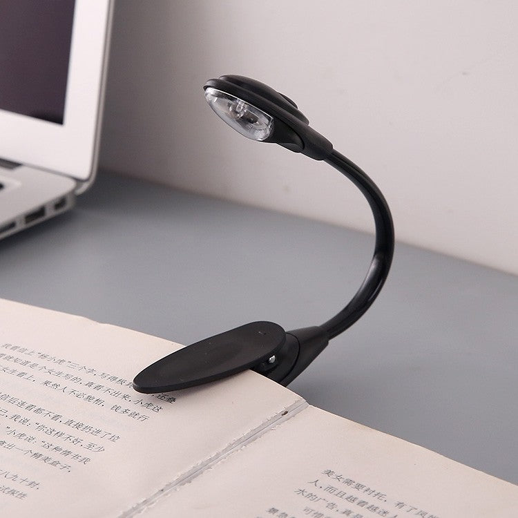 Mini LED Clip-On Book Light | 26cm | CR1120 Battery | Reading Light for Books, Kindle & Notebooks | Black, Blue & Grey | Single & 4-Pack