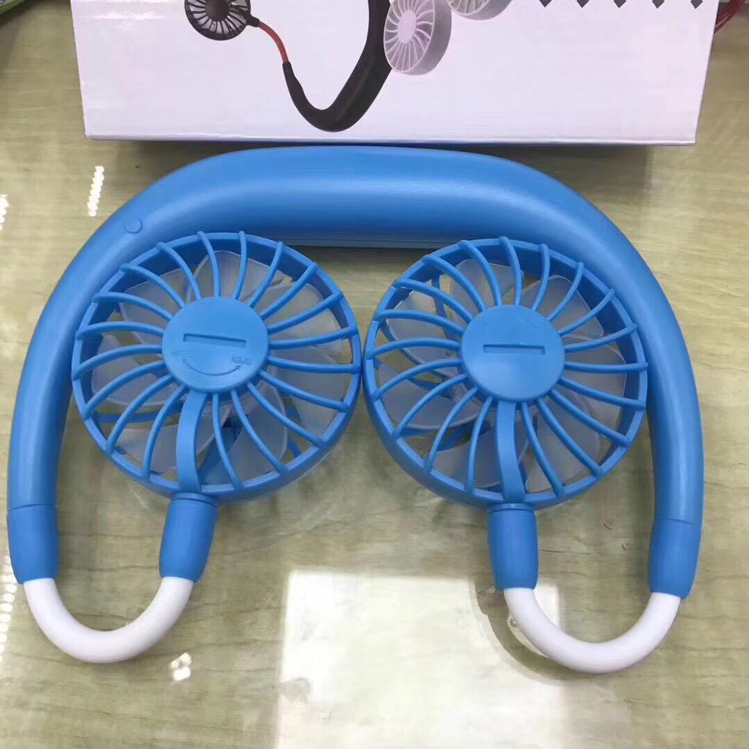 3-in-1 Portable Neck & Desktop Fan | 2000mAh | 3 Speeds | 4–12hr Runtime | Micro USB | Alarm Clock Style | Emerald, Pink, Sky Blue, Pearl White & Black