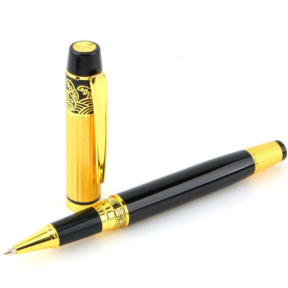 Metal Fountain Pen | Iridium Nib | Piston Ink System | Smooth Writing | Students & Gift | Black