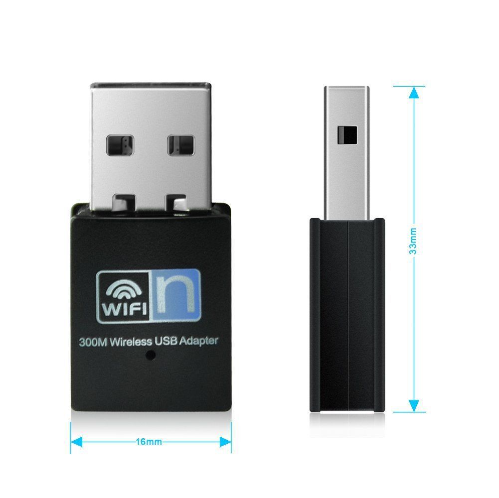 300Mbps USB WiFi Wireless Network Adapter | RTL8192EU, Windows XP/Vista/7/8/10, Linux & Mac Compatible