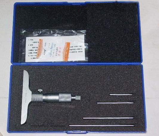 Depth Micrometer Set | 0-100mm Range, 0.01μm Resolution, Alloy Construction, Precision Measurement Tool