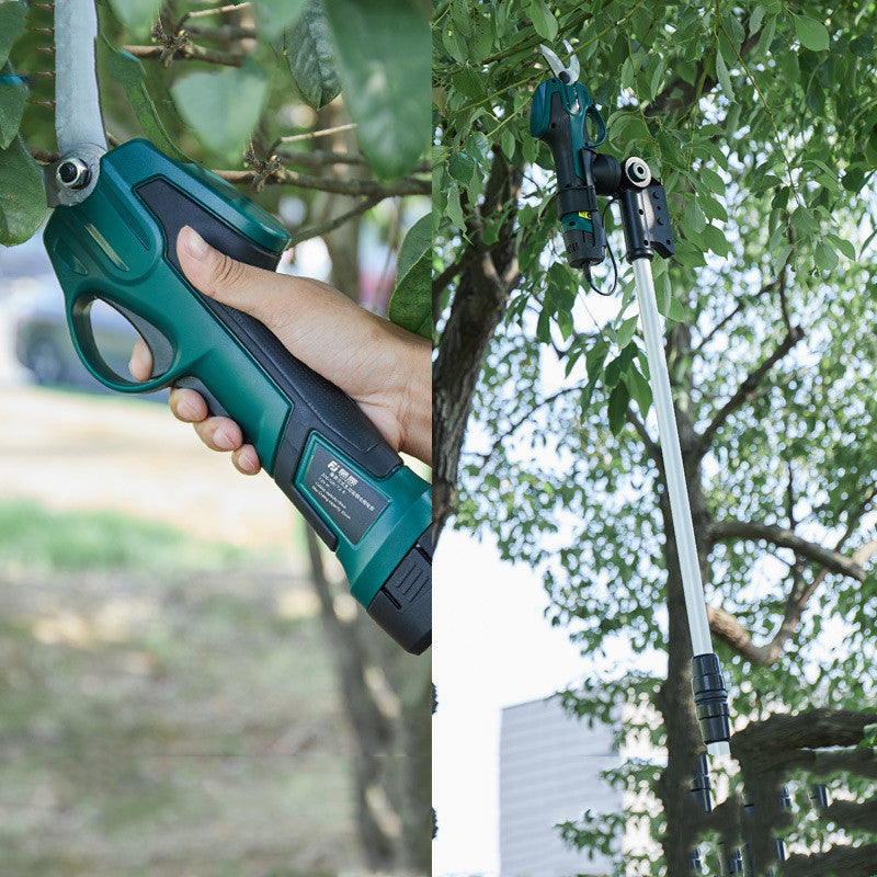 7.2V Electric Pruning Shears with Telescopic Pole | 25mm Cut, 1.5-2m Extension, Rechargeable Garden Tool